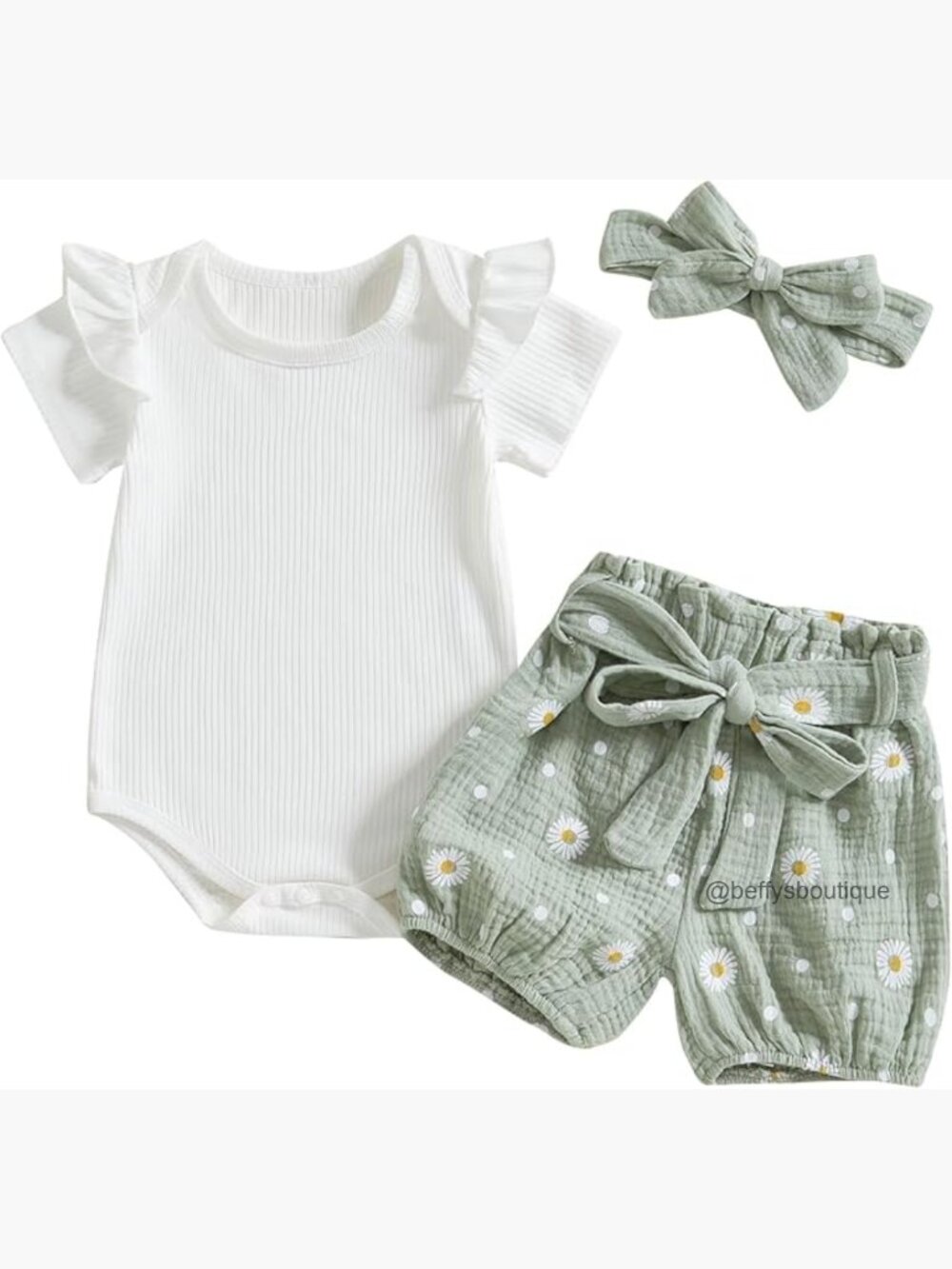 Newborn Baby Girl Romper Shorts Set Daisy Print Summer Outfit 0-24 Months